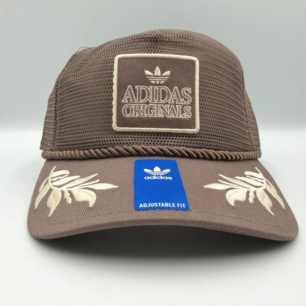 Adidas Originals Trucker Hat Mens OSFA Trace Brown Major Mesh Laurel Rope Cap - Picture 3 of 10